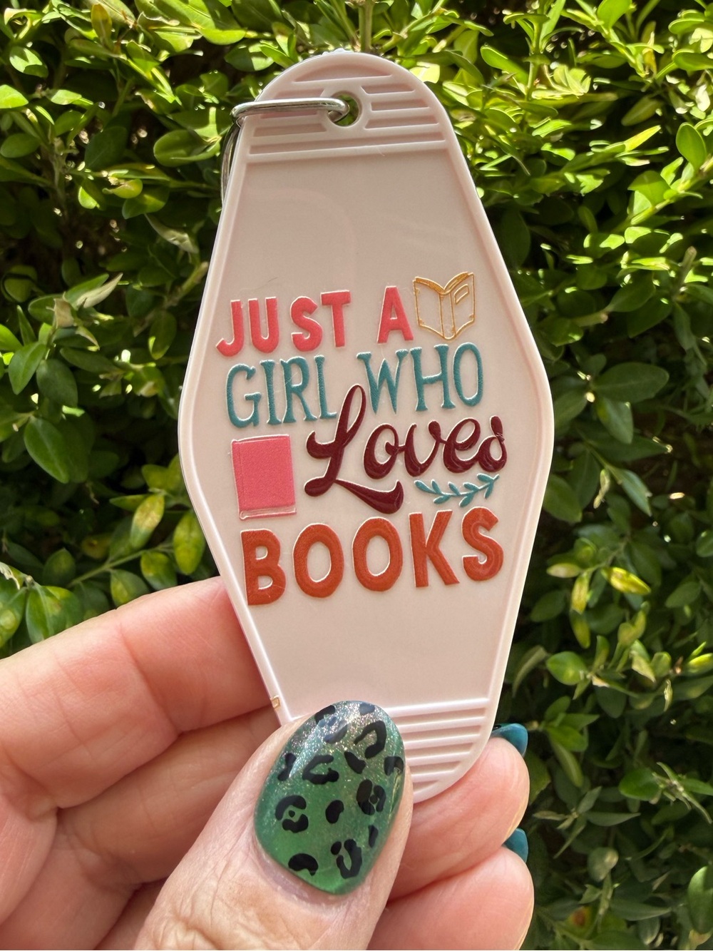 Vintage style motel key keychain humor bookworm gift idea